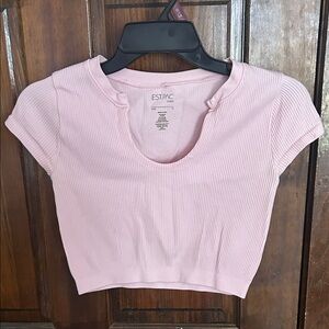 Pacsun Light Pink Ribbed Crop Top